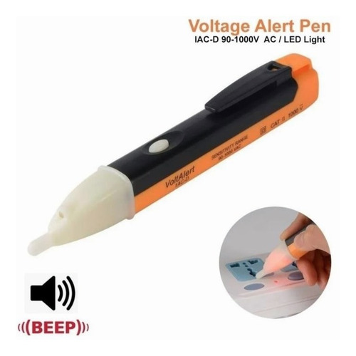 Imagen 5 de 7 de Tester Sensor Detector Lapiz Voltaje 90 - 1000 V Led Light
