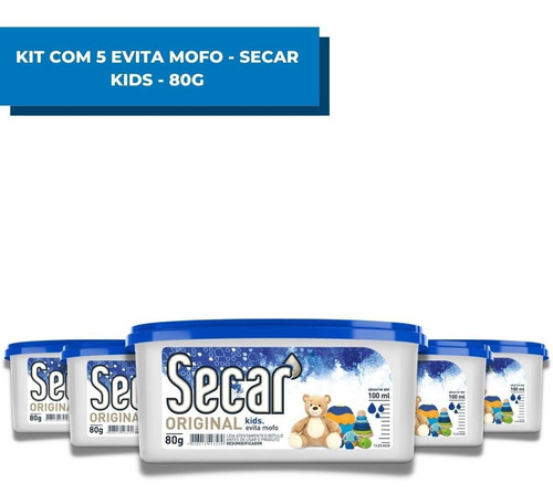 Kit Com 5 Anti Mofo Desumidificador Secar Original Kids 80g