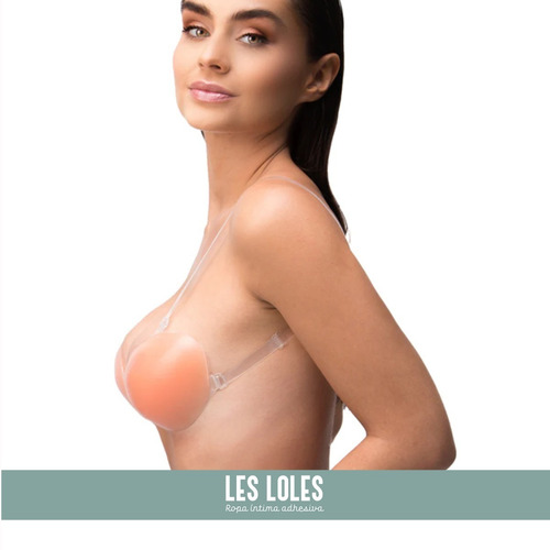 Imagen 6 de 10 de Corpiño Adhesivo Tiras Transparentes + Pezoneras, Les Loles