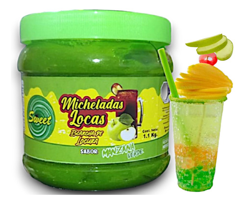 Pulpa Escarchado Micheladas Locas Sabor Manzana Verde 1 Kg