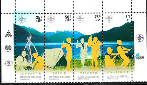 Argentina 2007 Aniversario Scouts Yv 2678-81 Gj 3610-3