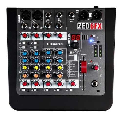 Allen & Heath Zed-6fx  Mezclador De 6 Canales En Vivo + Grab