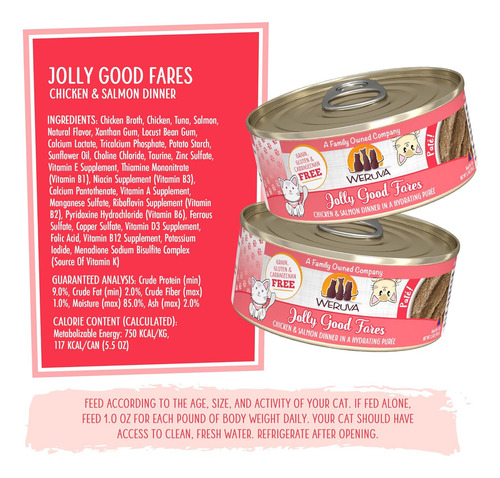 Weruva Jolly Good Fares - Alimento Para Gato 8 Latas 5.5oz