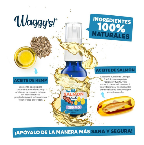 Imagen 3 de 6 de Waggy's® Aceite Relajante Anti Estrés Y Ansiedad Para Gatos