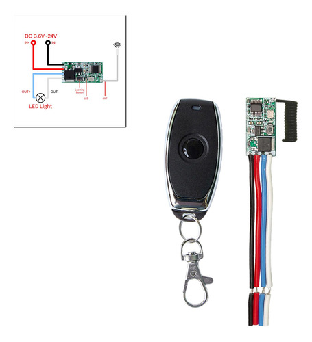 Mini Interruptor De Control Remoto Inalámbrico Rf 433mhz 12v