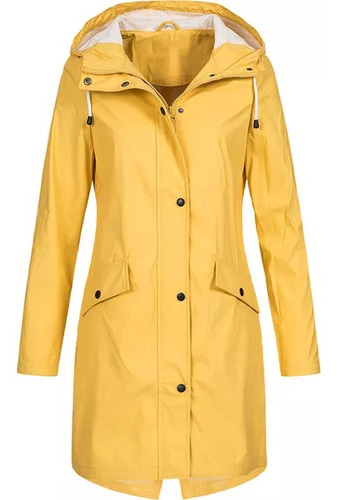 Chaqueta Impermeable Sólida Para Mujer, Talla Grande, Talla