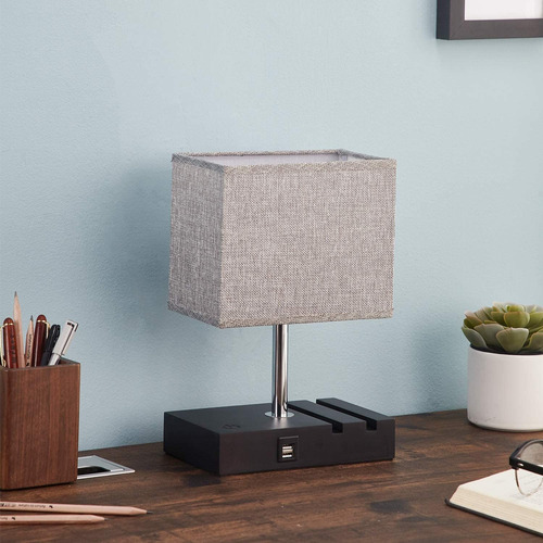 Aooshine - Lámpara De Noche Con 2 Puertos Usb, Con 2 Soporte