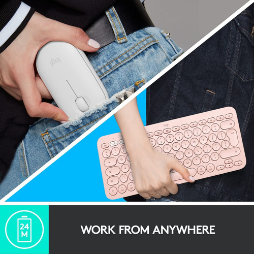 Combo Logitech Teclado K380 + Mouse M350 Rosa Bluetooth