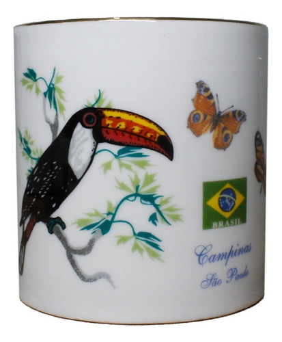Caneca Branca Da Natureza Em Cerâmica Campinas Brasil 300ml