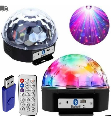 Bola Maluca Laser Glob Festa Crystal Led Pendrive 110V/220V