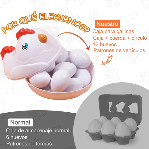 12 Huevos De Juguete, Material Educativo Preescolar, Juguete