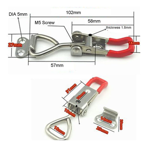Abrazadera De Palanca Acero Inoxidable Clamp Tipo Pestillo