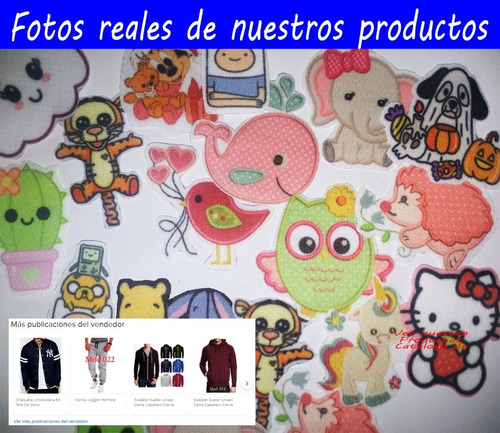 Imagen 2 de 6 de Parches Apliques Bordados Sublimado Termoadhesivos