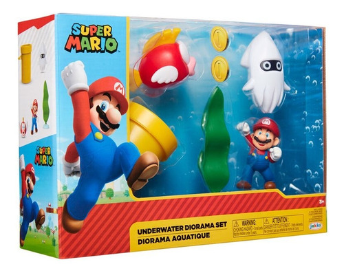 Jakks Super Mario Bros  Diorama Mundo Submarino