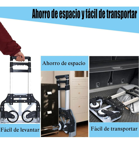 Diablito Plegable De Aluminio Con Asa Ajustable Y Ruedas