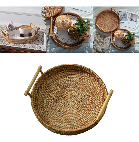 Bandeja Para Servir Pan Tejida A Mano De 3 Piezas Para Té.