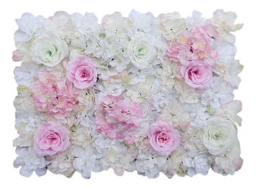Plantas Y Flores Artificiales Decoración De Rosa + Blanco