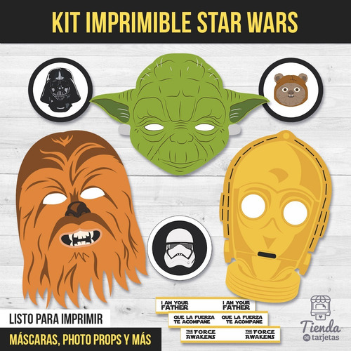 Imagen 2 de 10 de Kit Imprimible Star Wars - Guerra De Las Galaxias