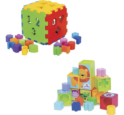 Brinquedos Para Bebês Cubo + Cubinhos 5 Em 1 Cor Colorido