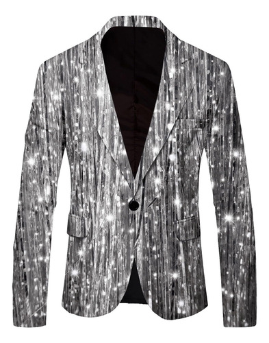 Traje Hombr Slim Fit Boton Chaqueta Gran Tamaño Divertido