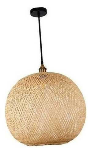 Lámpara Colgante Tipo Farol De Bambú De 30 Cm.
