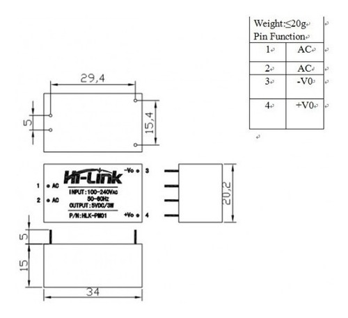 Modulo Fuente Alimentacion 220v A 12v 250ma Arduino Hlk-pm12