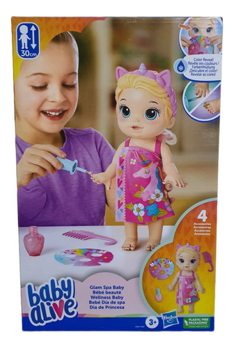 Baby Alive Muñeca Bebé Día De Spa Unicornio Pelo Rubio