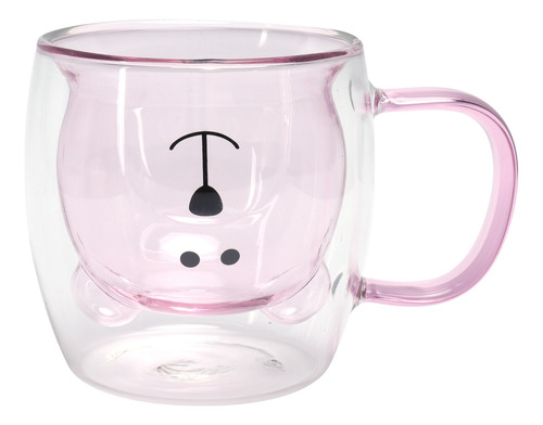 Taza De Café Rosa De Vidrio Con Forma De Oso De 250 Ml, Dobl