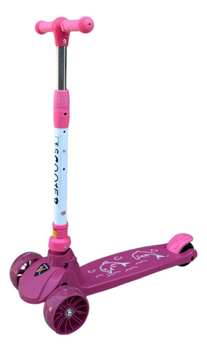 Scooter, Monopatin De Pie Diseño Delfin Con Luces Y Música