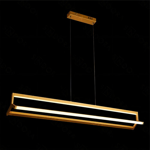 Pendente Lustre Sindora Dcd015085 100cm Metal Silicone 37w Cor Dourado