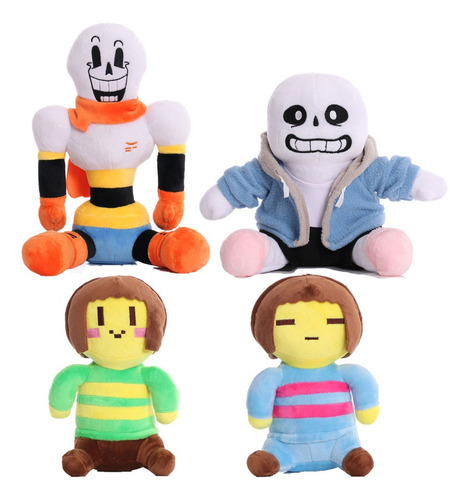 4pc Undertale Papyrus Sans Frisk Chara Peluche Muñeca Regalo