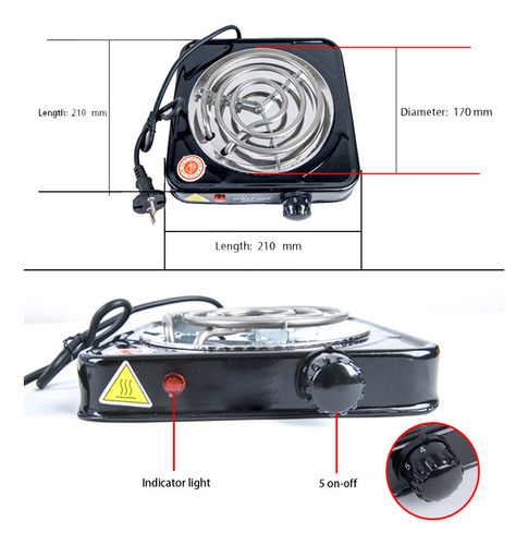 Horno Eléctrico De 1000 W Con Carcasa De Placa, Estufa, Disc