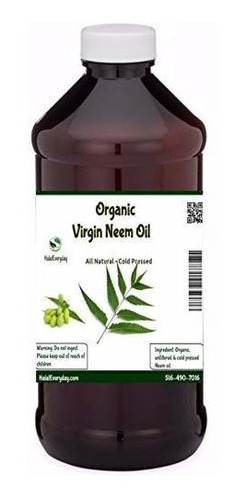 Aceite De Neem Orgánico - Puro - 16 Oz