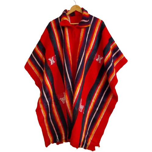 Poncho Ruana De Lana De Alpaca Llama Andina