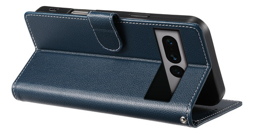 Funda Protectora De Piel Sintética Con Tapa Para Google Pixel 7 Pro Con Hebilla Magnética Y Ranura Para Tarjetas