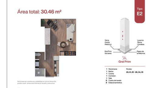 Ultimo Loft En Preventa University Tower Av. Paseo De La Reforma.