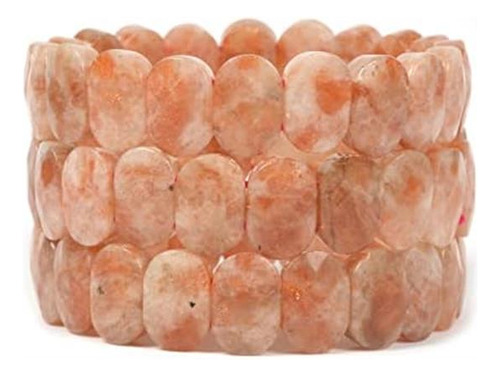 Pulsera Elástica Con Cuentas Ovaladas De 14 Mm Facetadas Con
