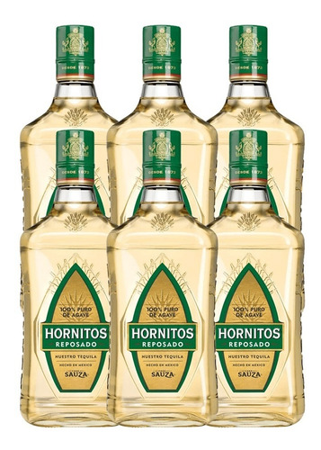 Pack De 6 Piezas De Tequila Sauza Hornitos Reposado 200 Ml