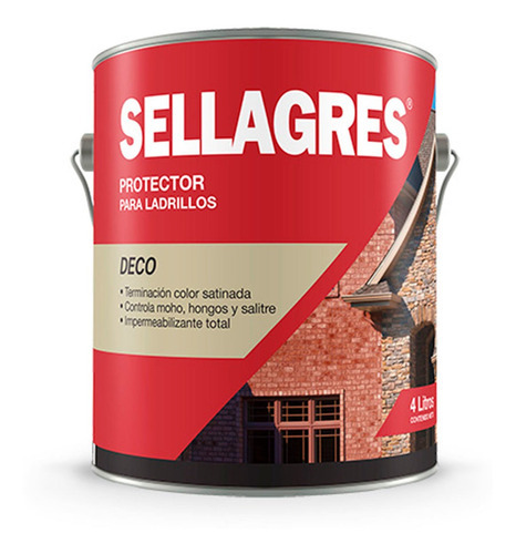 Sellagres Decorativo Impermeabilizante Ladrillos 4 Lts Rex Color Cerámico