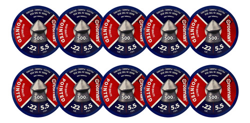 Pack 10 Latas Diábolos De Punta Crosman 5.5 Total 5000 Pzas.