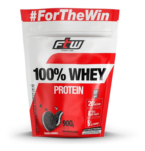 Whey Protein 100% Concentrado Refil 900g Ftw Sabor Cookies