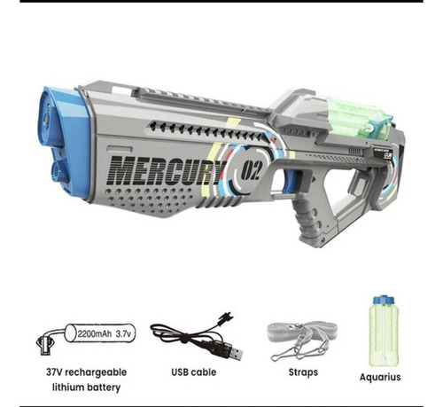 Pistola De Agua Mercury Multicarga Con Luces Led