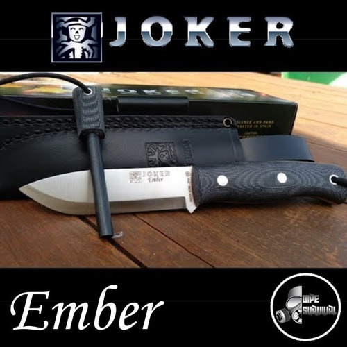Cuchillo Bushcraft Español Joker Ember Micarta Canvas Negra
