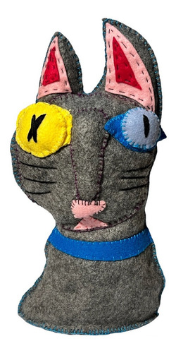 Gatito Pintito, Art Toy, Muñeco Hecho A Mano, 29x13x7cm