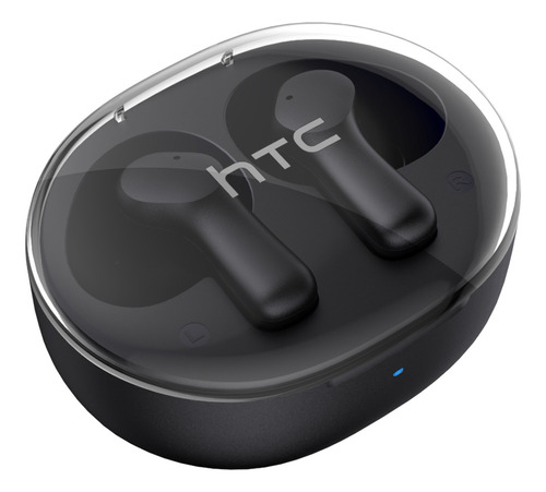 Audífonos Bluetooth Inalámbricos Htc Tws2d Tipo C Led Negro 
