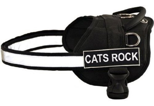 Dt Works Fun Harness, Cats Rock, Black-white, Large - Fits G