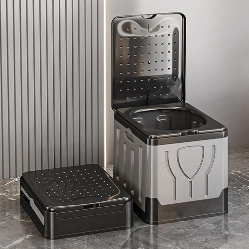 Baño Para Acampar Inodoro Portátil Plegable Gris