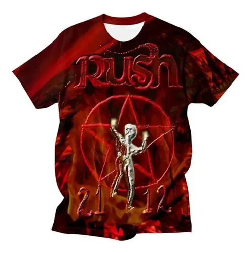 2024 Camiseta Estampada En 3d Del Grupo De Rock Rush