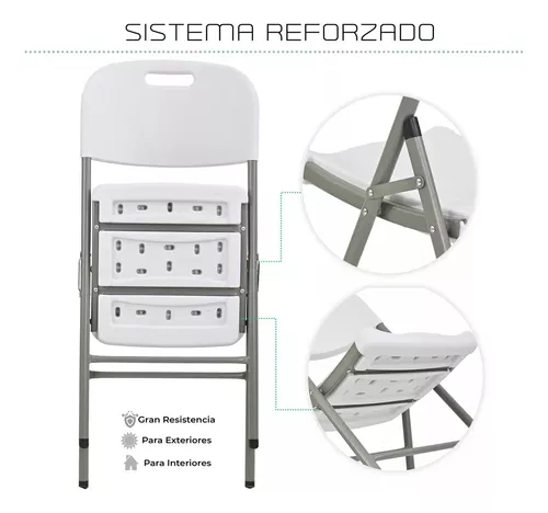 Silla Plegable Bancos De Patio Sillas De Comedor De Plástico Para El Hogar  Actividades Portátiles Al