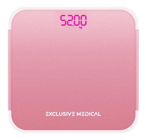 Balança Digital Banheiro Led Rosa Exclusive Medical 180kg